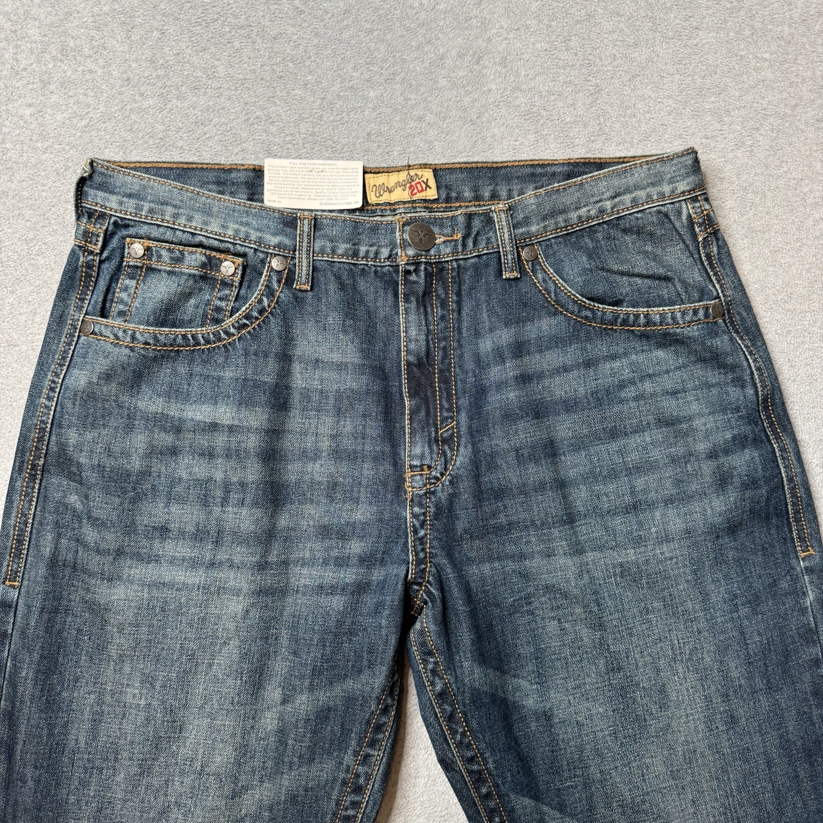 Mens 36x32 Blue Denim Faded Competition Rodeo Western New