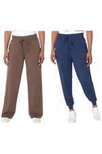 AnyBody Women's 2-Pack Cozy Knit Pants CoffeeBean/Navy