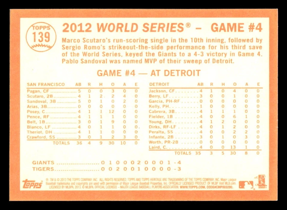 2013 Topps Heritage #139 Break Out the Broom - Image 2 of 2