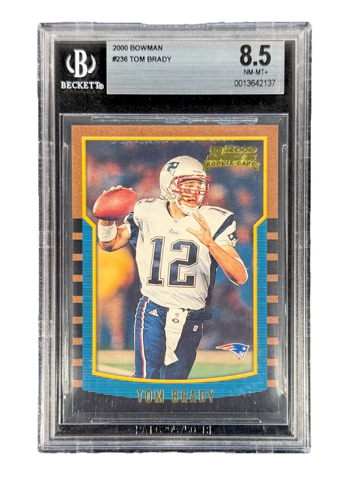Tom Brady 2000 Bowman Rookie Card #236 New England Patriots True RC BGS 8.5 GOAT