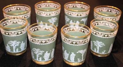 Jennette Hellenic Green Set Of 8 Glasses