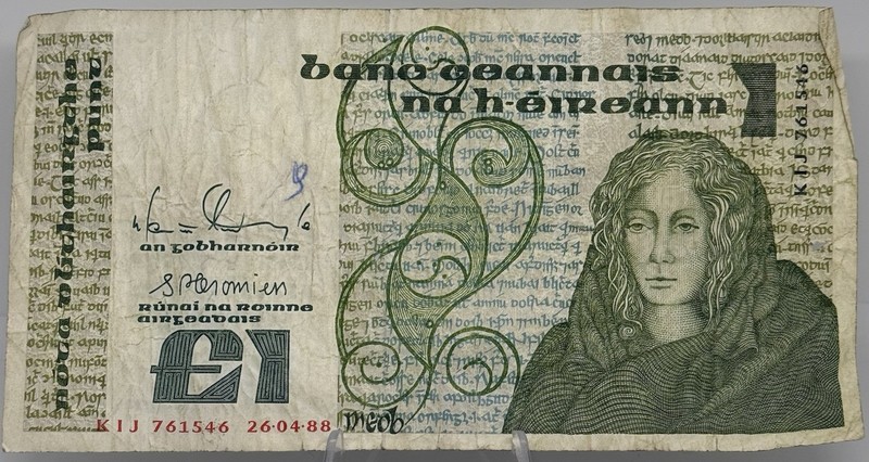 1988 Ireland 1 Punt/Pound Note - P70d - 26.04.88