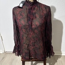 Nili Lotan Ruby Snake Print Demi Top 100% Silk Size M NWT! WOW! Made In USA