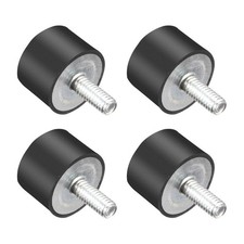 4pcs 15x10mm M4 Thread Rubber Mounts, Cylindrical Vibration Isolators with Studs