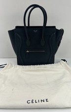 Authentic Celine Luggage Micro Shopper Leather Black Tote Bag W/Dustbag NS020686