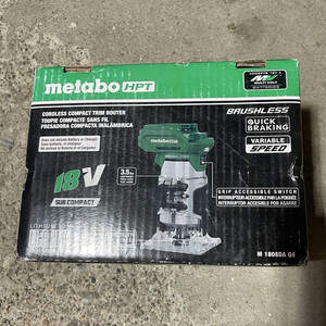 Metabo HPT 18V Brushless Cordless Compact Trim Router, Li-Ion Green M1808DA