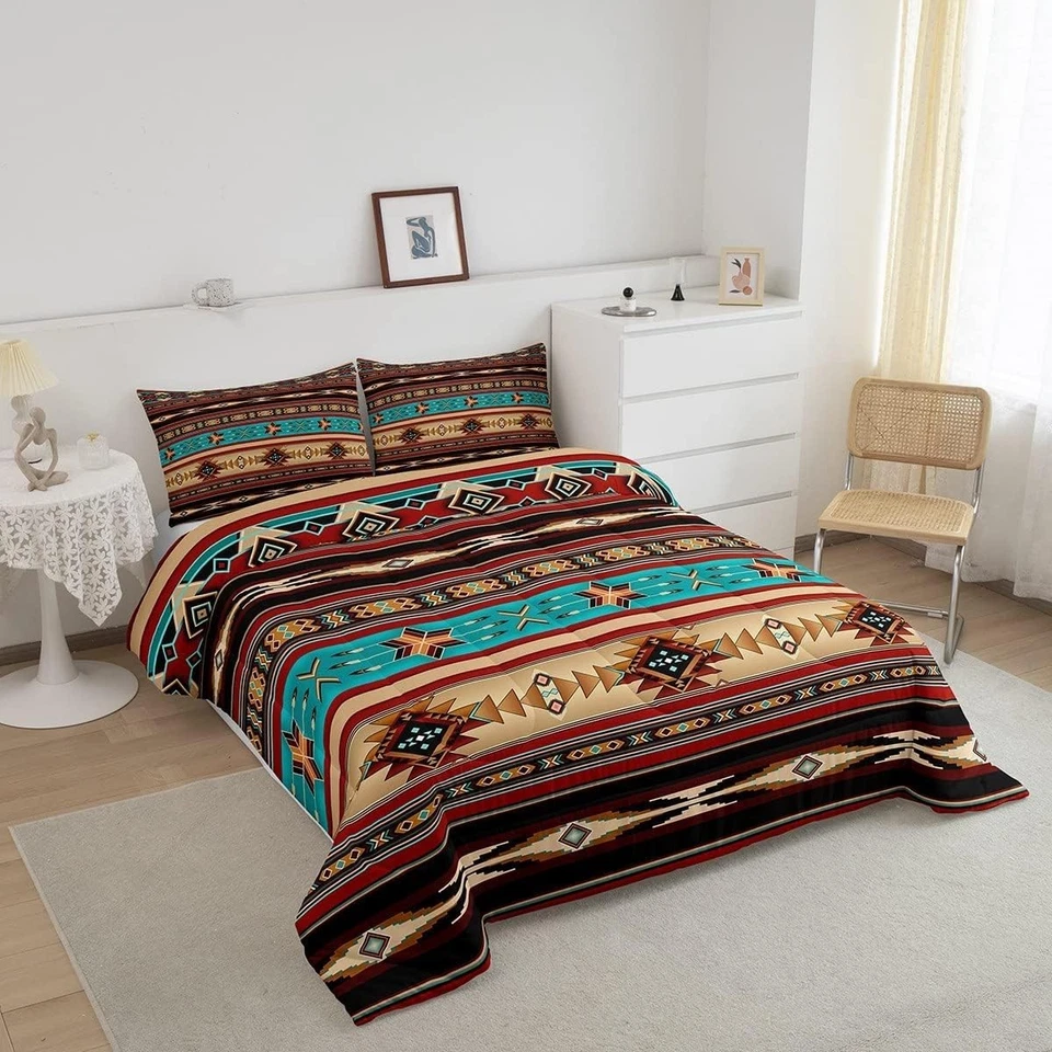 Edredón Azteca Étnico Tribal Flecha Reina Juego de Edredón, De Colección Nativo del Suroeste Foto 2 de 4