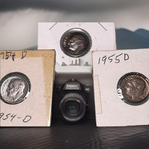 Roosevelt Dimes 10C 1954-D, 1955-D, 1987-S US Coins Lot Uncertified Collectible