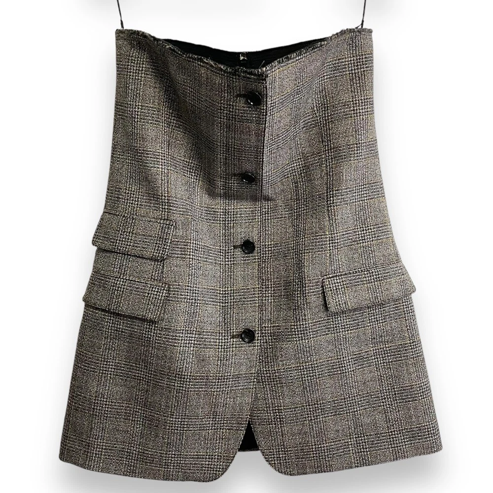 Gucci 24Ss motif à carreaux tartan prince de Galles laine mini robe ours haut 7592 up