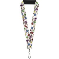 "Buckle-Down Lanyard-1.0\"-Eyeballs Stacked 22\" X 1\" Multicolor (Us Import)"
