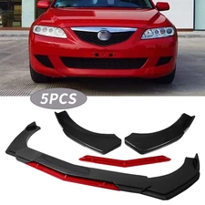 Front Bumper Lip Spoiler Splitter Body Kit Carbon Fiber Red For Mazda 2 3 5 6