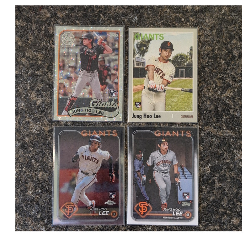 Topps Jung Hoo Lee Rookie Card Lot (4)  San Francisco Giants 2024 Crackle Foil +
