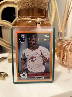 2025/26 Topps PL Retro Threads Louis Saha Orange Refractor /25 Fulham #390