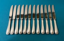 12 ERCUIS entremet knives model ARMCHAIR silver metal 20.5 cm covered