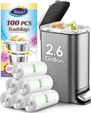 2.6 Gallon 100 Counts Strong Trash Bags Fit 1 Count Pack of 100 , clear