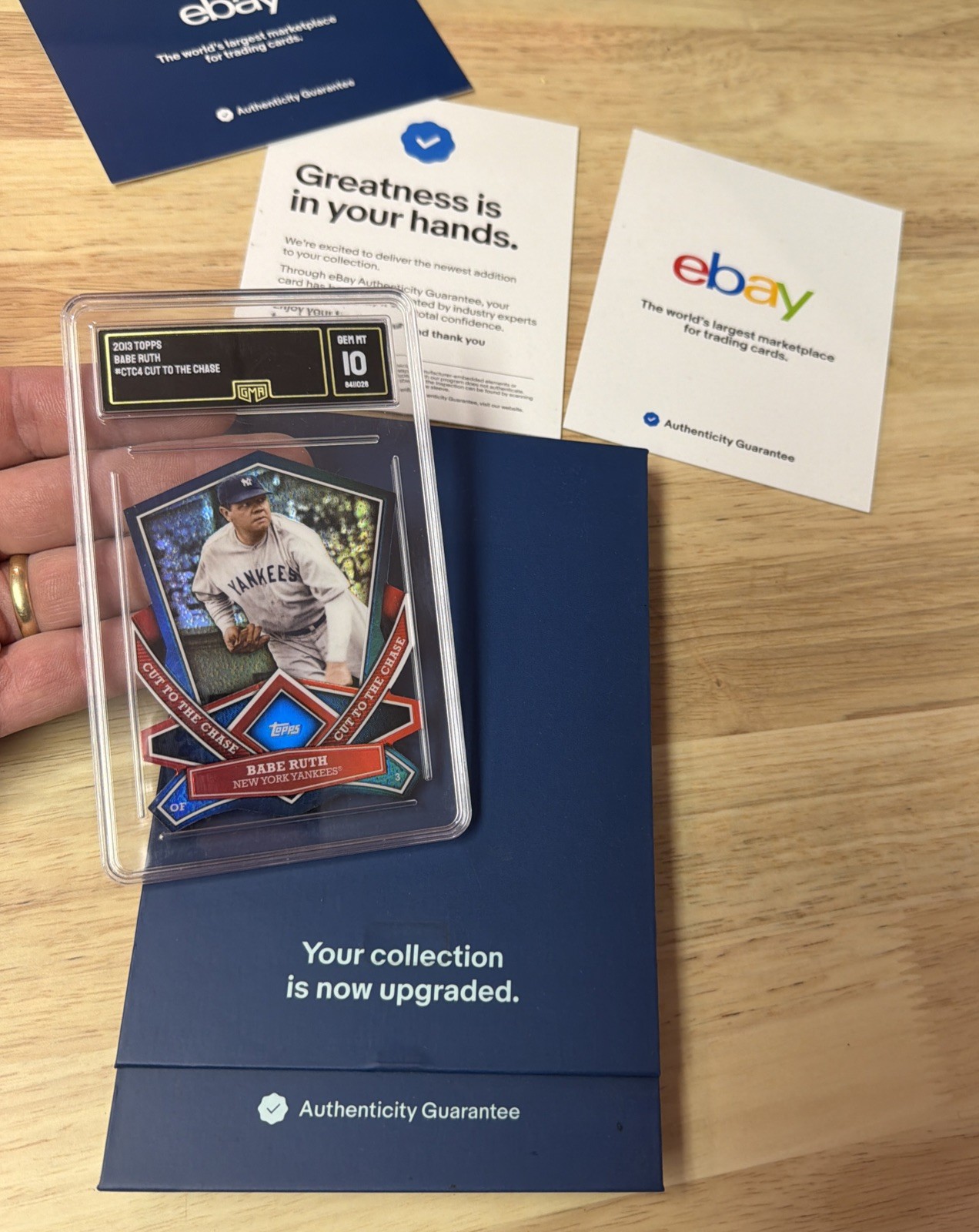 Babe Ruth Baseball Card GMA 10 Gem Mint New York Yankees Topps Die Cut 2013 RARE