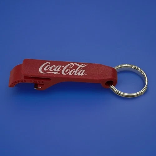 VTG COCA COLA RED BOTTLE TAB CAN OPENER KEY CHAIN SILVER METAL RING
