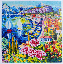 ATHOS FACCINCANI -Serigrafia 30x30 - "IL VENTO LEGGERO DEL LAGO"