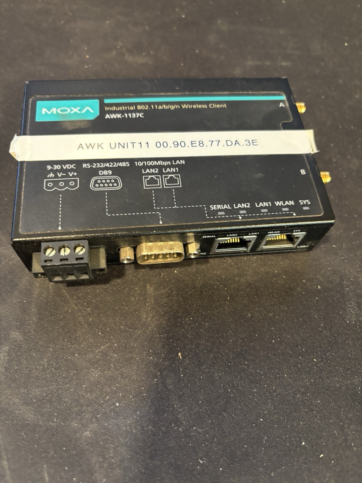 1PC MOXA AWK-1137C-US V1.1.0 Wireless Ethernet Bridge - used