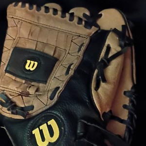 Wilson A2448 Black Tan Leather 5 Finger Baseball Glove Lace Closure Size 12