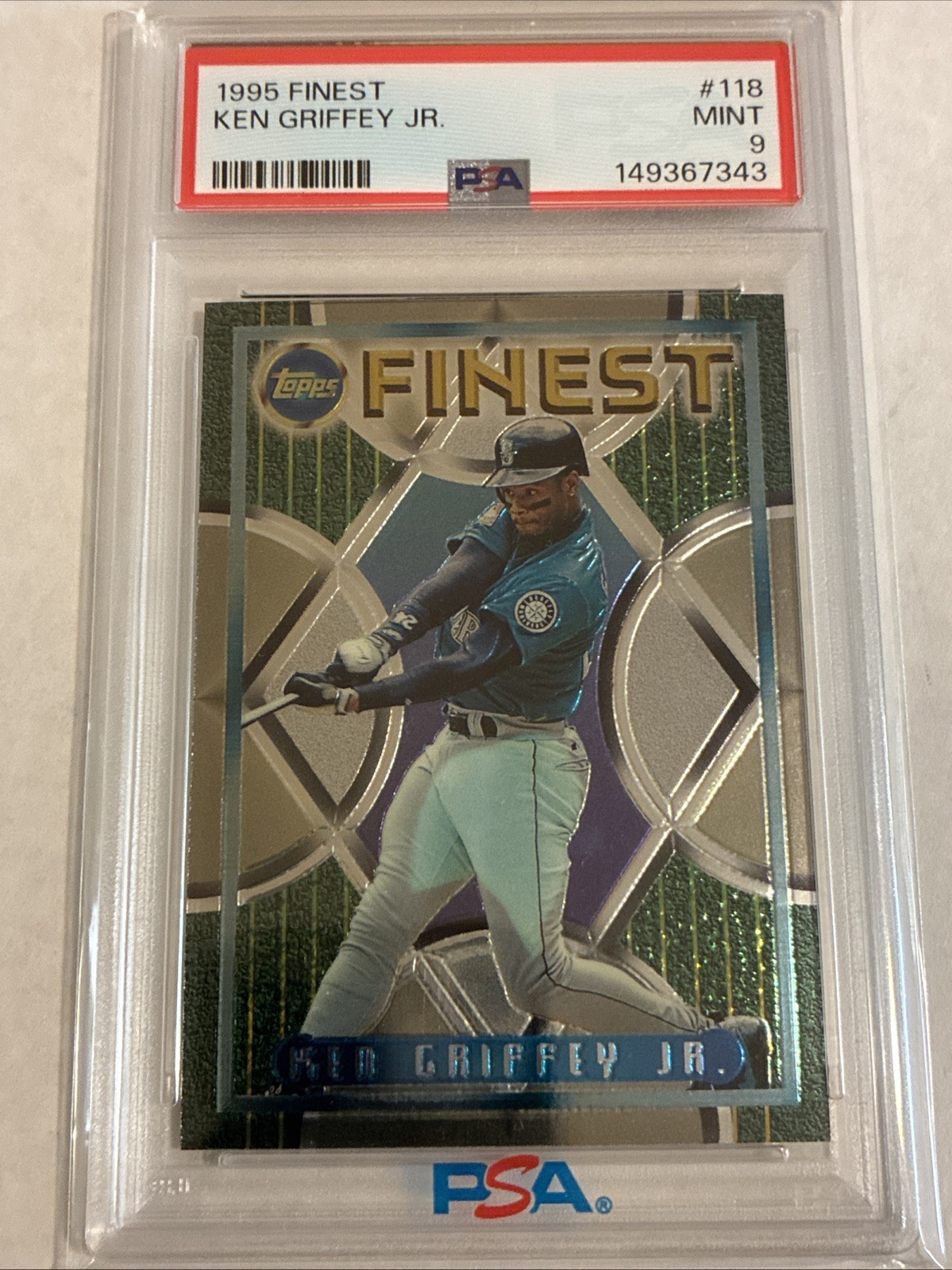 1995 Topps Finest - Ken Griffey Jr #118 PSA 9 