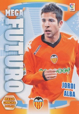 418 MEGA FUTURE JORDI ALBA # VALENCIA CF CARD PANINI MEGA CRACKS LIGA 2012