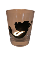 "Deko Teelicht Windlicht Print \"Ariell\" Schwarz Kerzenglas Teelichtglas"