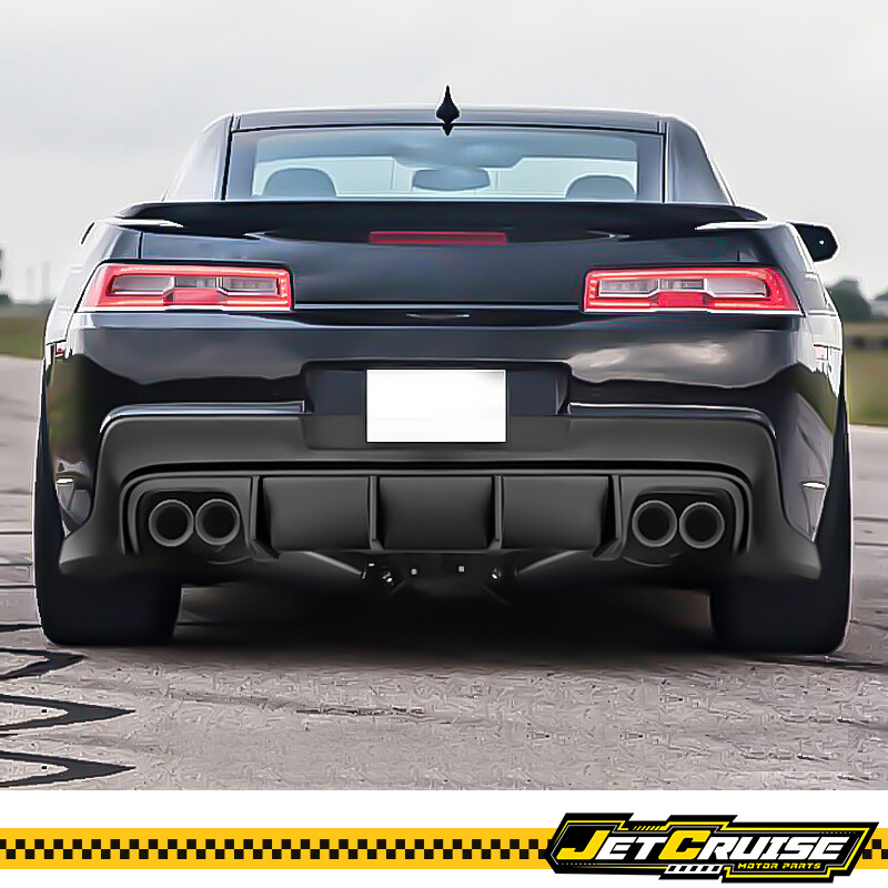Fit 14-15 Chevy Camaro ZL1 Style Rear Bumper Lip Diffuser Matte Black - PP