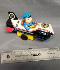 Vintage Yone Tin Wind Up SPACE PATROL P.D. Toy JAPAN