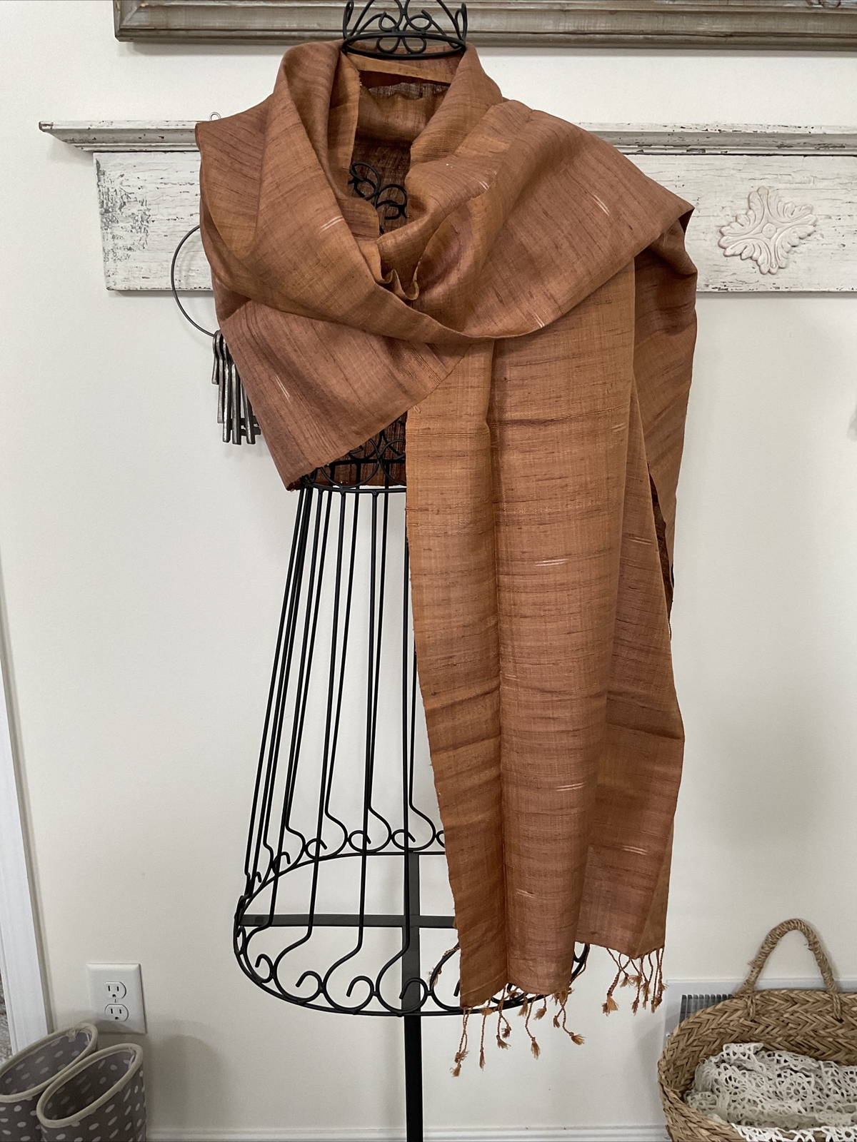 Jim Thompson Thai Silk Scarf Tassel/Wrap 80” L x 25” W. | eBay