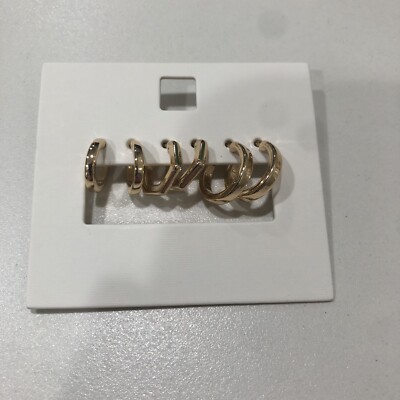 Beeline Fashion Jewelry Gold Small 3-Pair Hoop Earring Set