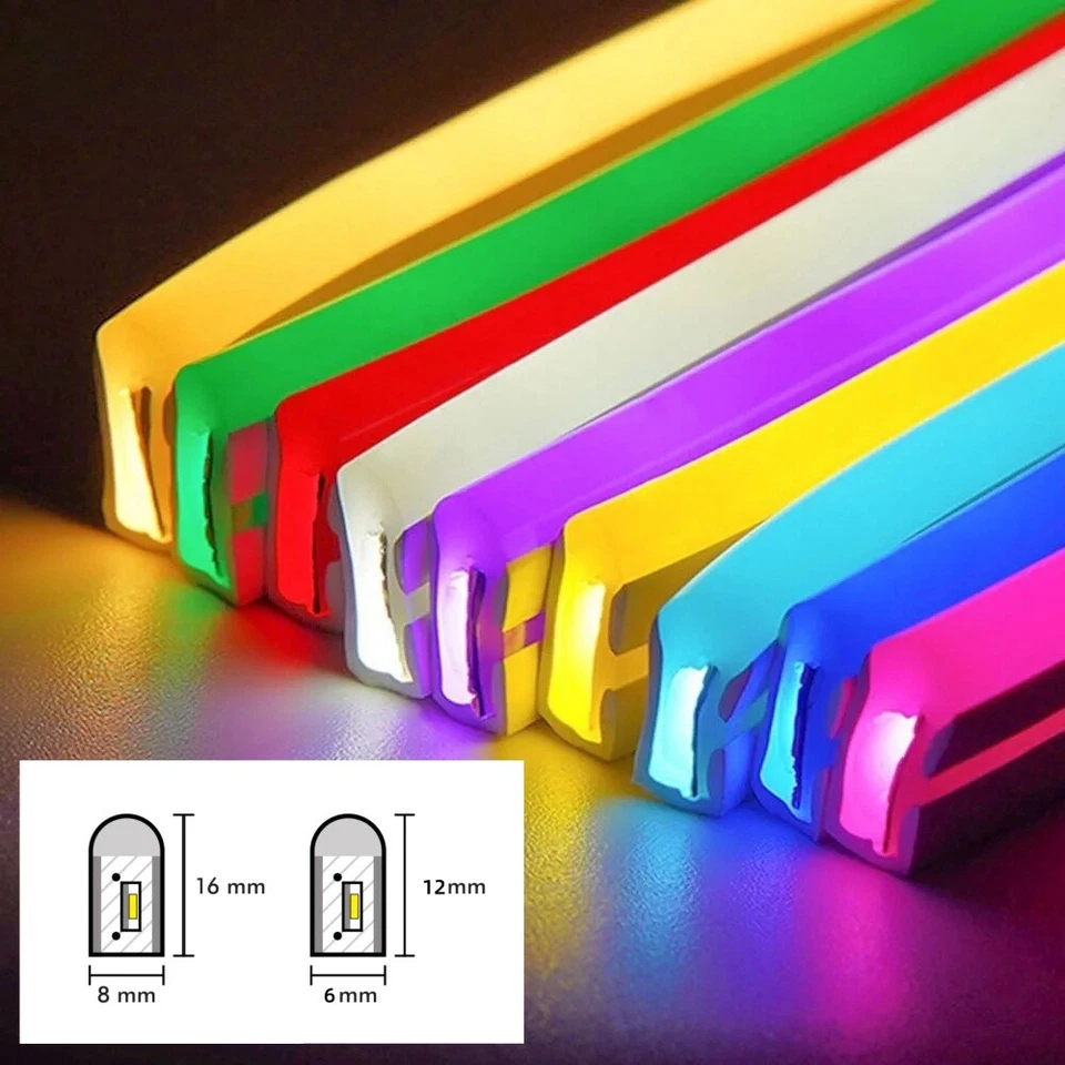 100ft LED Flex Neon Rope Light Strip Building Wedding Garden Sign Decor Outdoor - Image 2 of 4