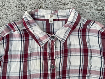 True Craft Women Dress Red/White Plaid long Sleeve Dress Size 1X