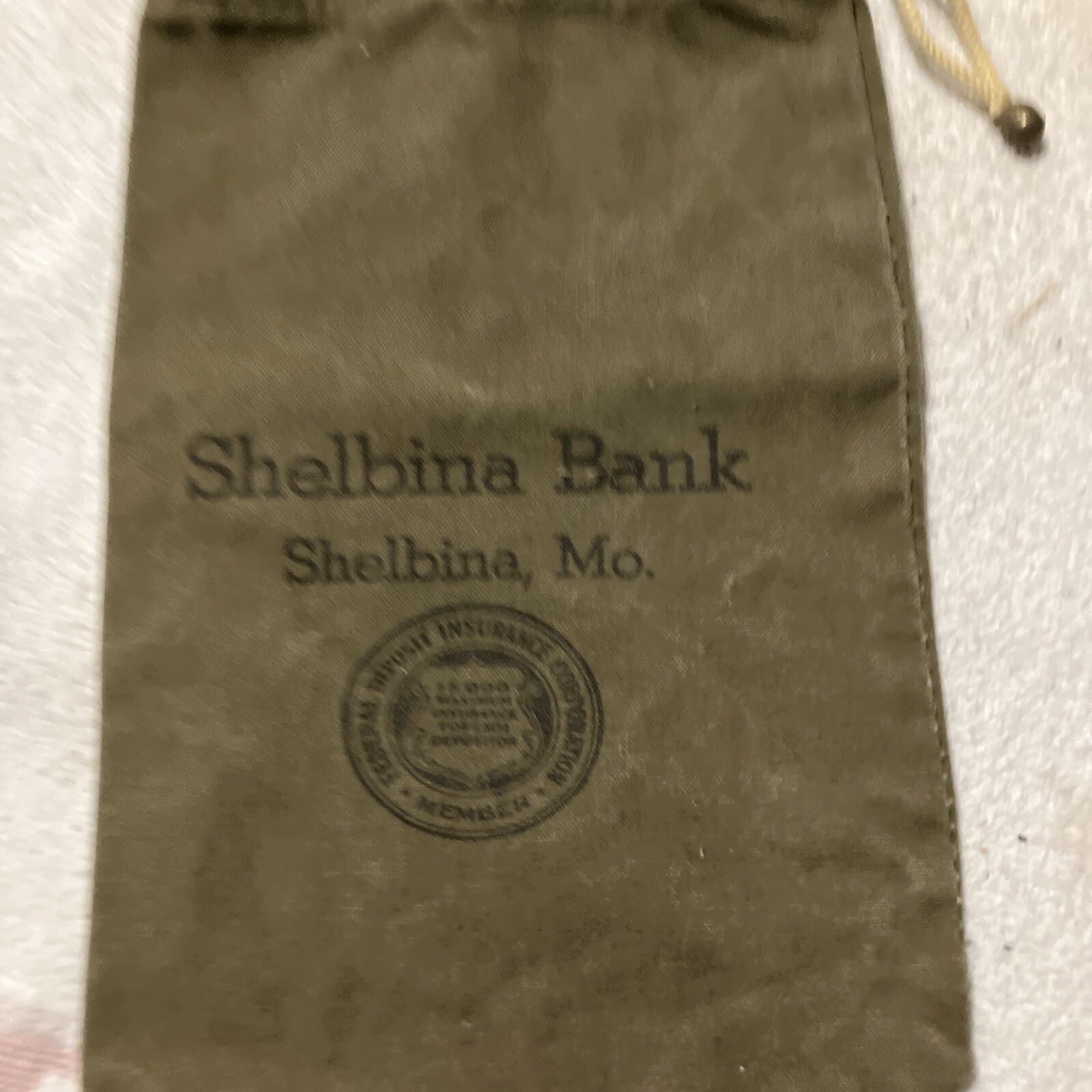 Vintage Shelbina Bank Cloth Draw String Bag Shelbina Missouri eBay