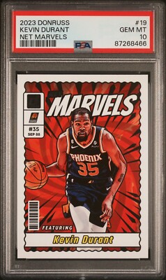 2023-24 Donruss Net Marvels #19 Kevin Durant - PSA 10 GEM 2023-24 Donruss Net Marvels #19 Kevin Durant - PSA 10 GEM