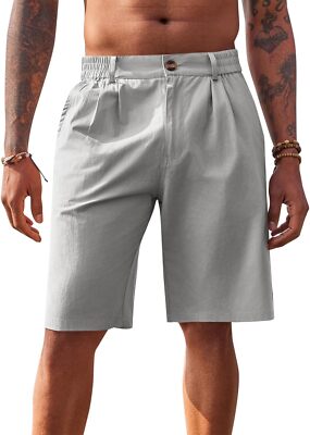 Mens Golf Shorts Flat Front Chino Casual Cotton Dress Work Shorts for Men |  eBay