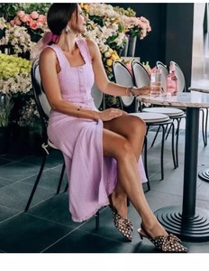 zara tweed dress with gem buttons