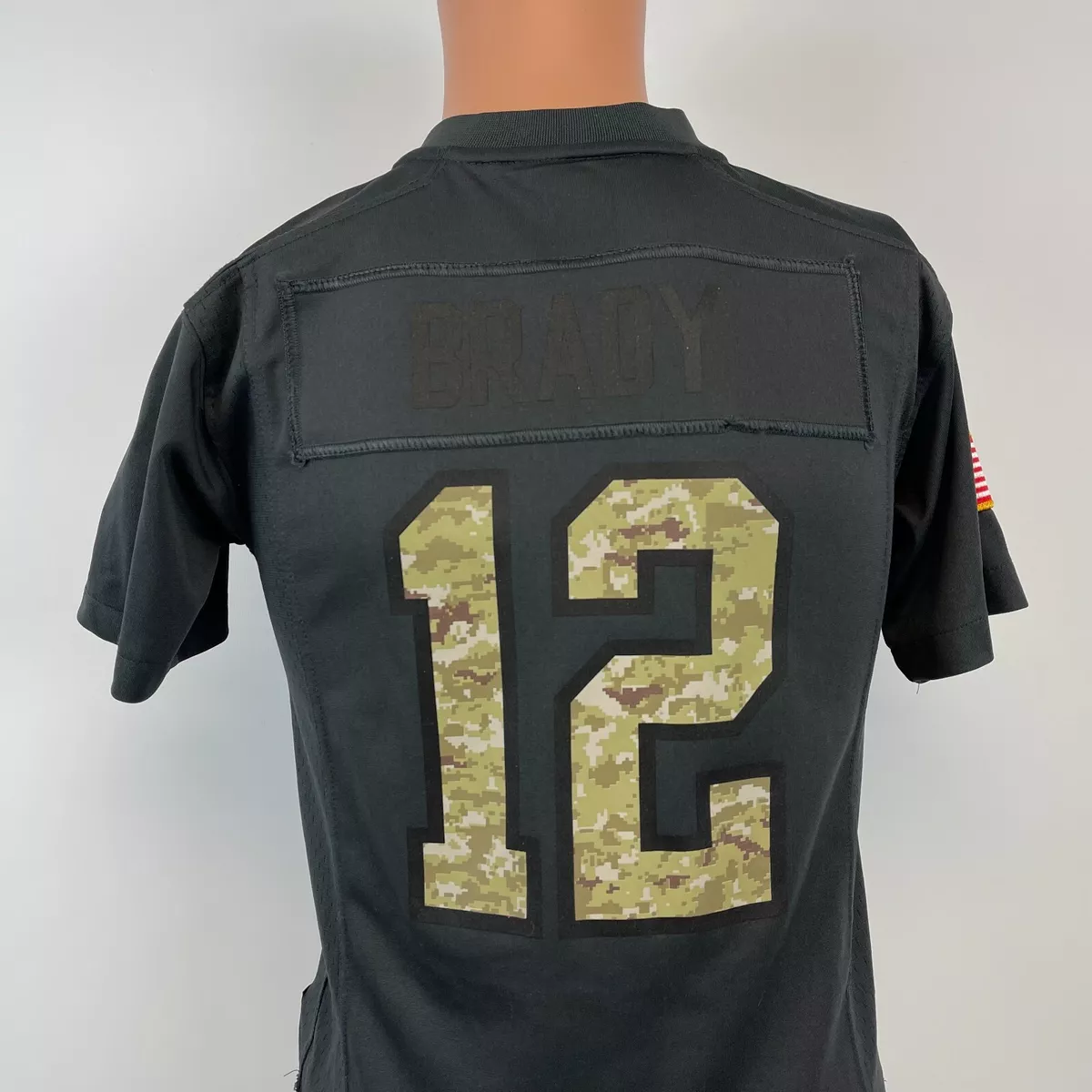 Nike New England Patriots No12 Tom Brady Olive Youth Stitched NFL Limited 2017 Salute to Service Jersey