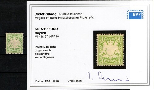 Bavaria 37B PFIV ABART * MH BPP FIND -,-EUR (CA0807