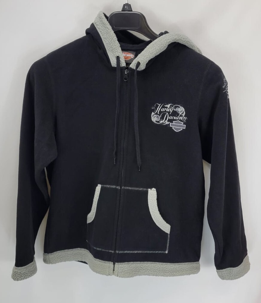 【USED】Sweatshirt Jacket Harley Davidson Chester's Mesa AZ Fleece Full Zipper Hoodie Jacket