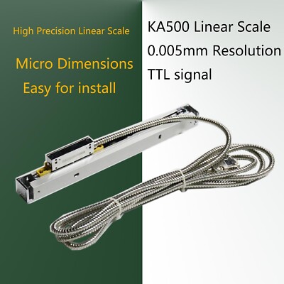 YHSINO KA500-220mm 5V TTL 0.005mm Linear Glass Scale Encoder for Lathe Machines