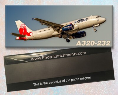 JetBlue Boston Strong Red Sox Airbus A320 Handmade 2''x5'' Fridge Magnet (PMT1711)