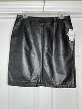 New Wilsons Leather Maxima Black Genuine Pebbled Leather Pencil Skirt Women s 12