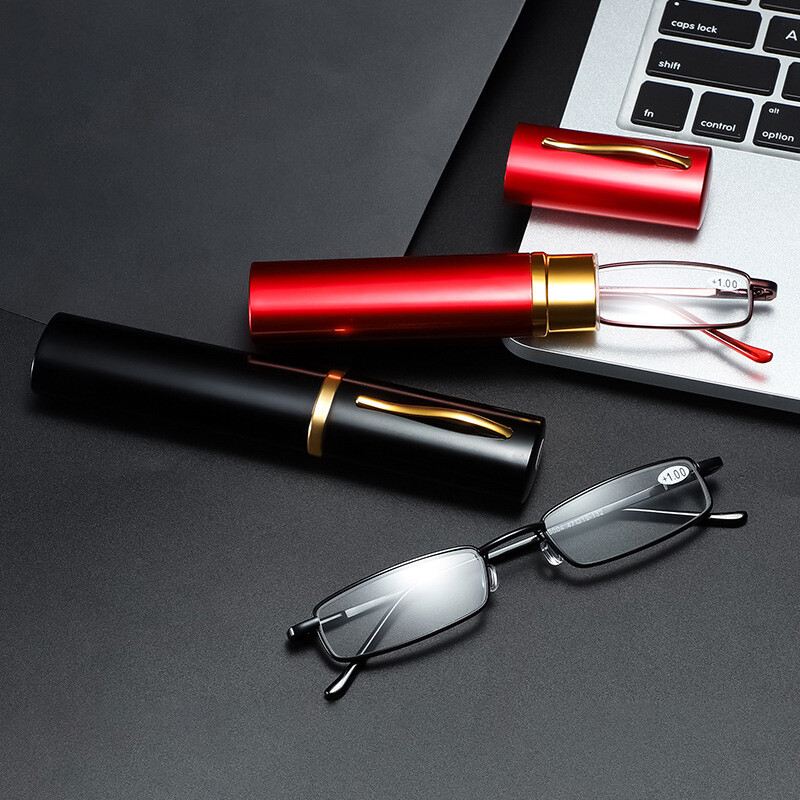Slim With Pen Clip Tube Case Eyeglasses Readers For Men Women Reading Glasses - Foto 9