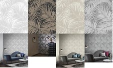Arthouse Kiss Foil Metallic Tropical Palm Leaf Wallpaper 