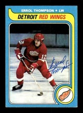 ERROL THOMPSON SIGNED 1979-80 TOPPS #106 DETROIT RED WINGS ON-CARD AUTO