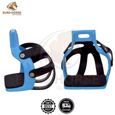 NEW ALUMINIUM ENDURANCE FLEX RIDE CAGED SAFETY HORSE RIDING STIRRUPS 4.75''