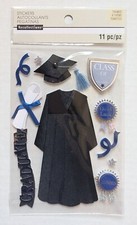 Graduación Escuela Secundaria Graduado Negro Gorra Vestido Libro de Recortes Pegatinas Recuerdos