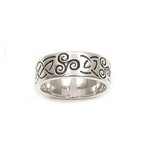 Dolly-Bijoux Bague Rhodié T66 Alliance Croix Celtique Triskel Argent Massif 925