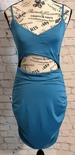 Women’s Shein Blue Fitted Spaghetti Strap Mini Dress Size Medium